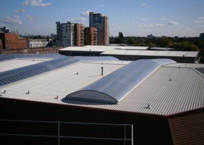 External view showing the completed Sun Modul large span modular rooflight system